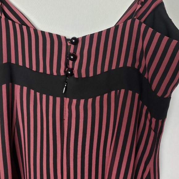 Betsey Johnson Black and Red Stripe Dress 6 - Picture 4 of 9